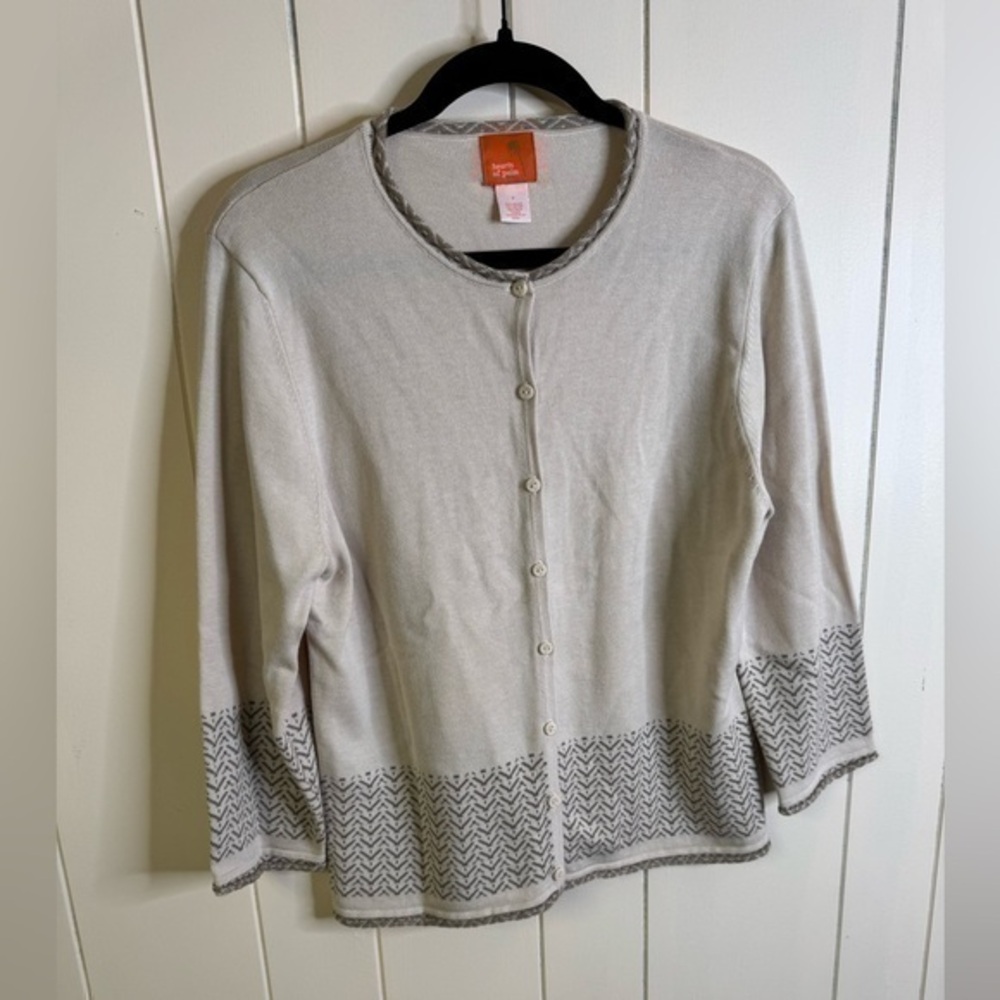 Vintage Hearts of Palm Button Front Cardigan S